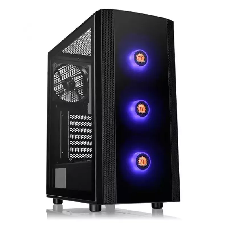 PC-behuizing Thermaltake Versa J25 TG RGB Midi Tower Zwart
