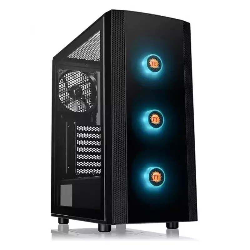 PC-behuizing Thermaltake Versa J25 TG RGB Midi Tower Zwart