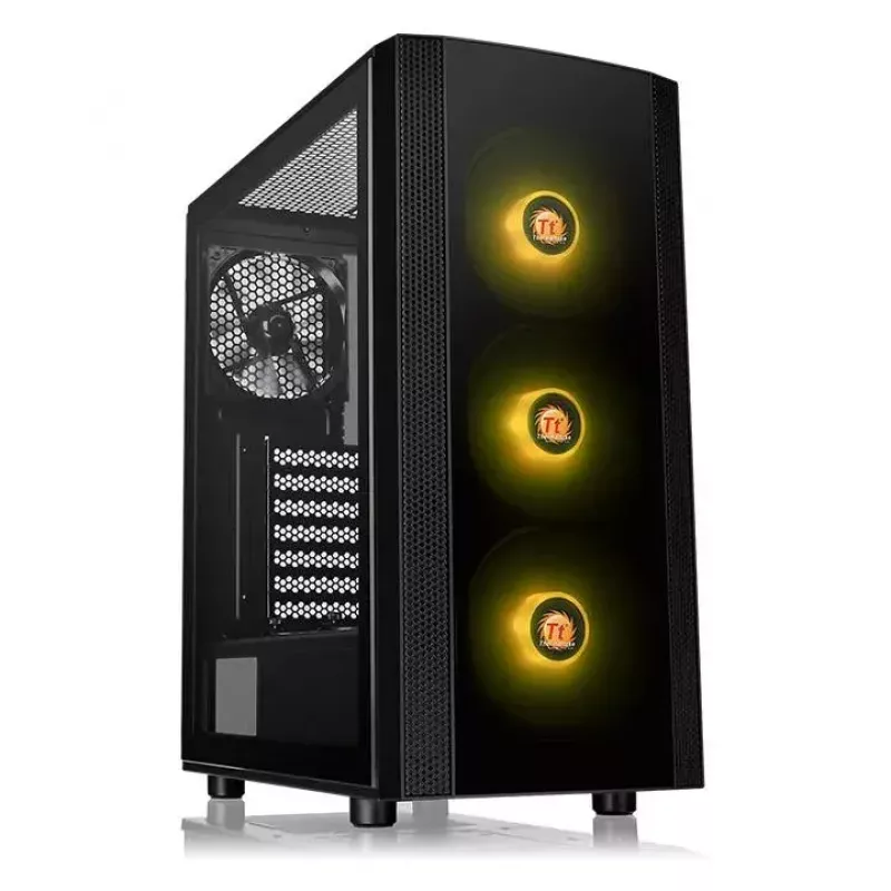 PC-behuizing Thermaltake Versa J25 TG RGB Midi Tower Zwart