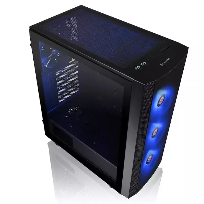 PC-behuizing Thermaltake Versa J25 TG RGB Midi Tower Zwart