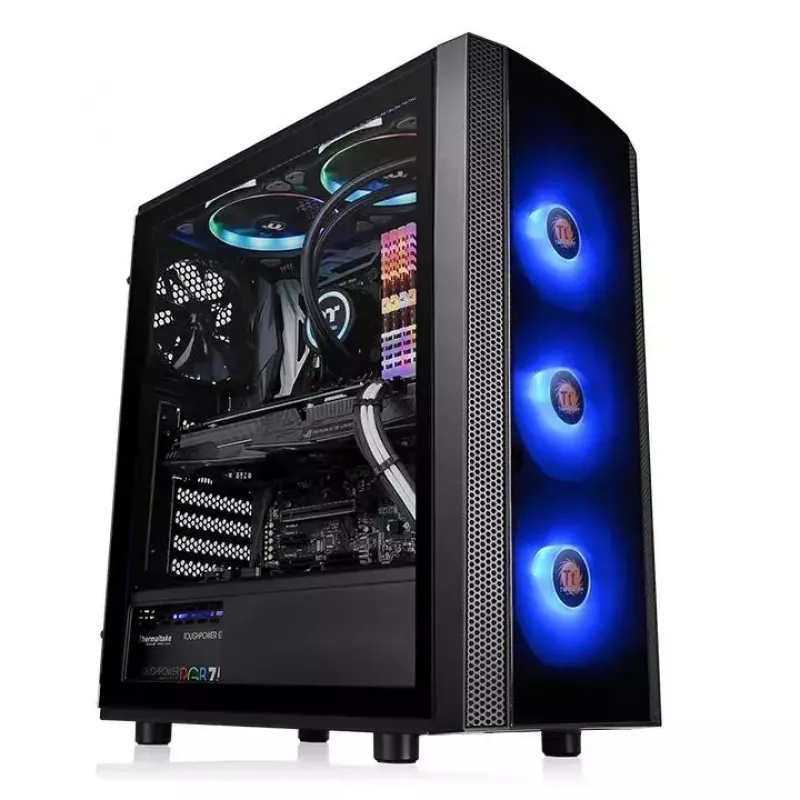 PC-behuizing Thermaltake Versa J25 TG RGB Midi Tower Zwart
