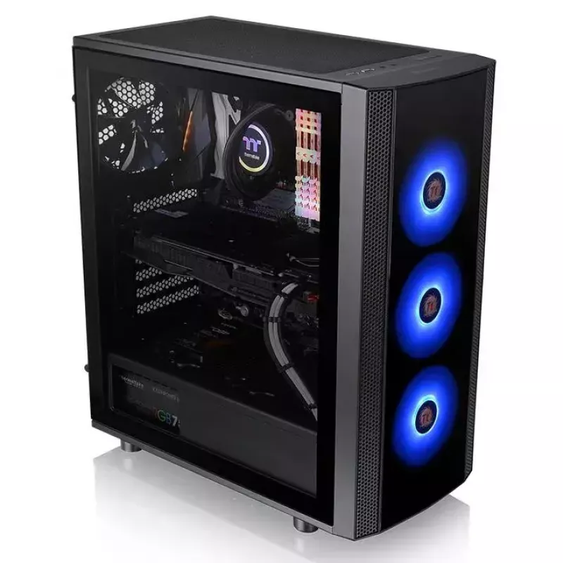 PC-behuizing Thermaltake Versa J25 TG RGB Midi Tower Zwart