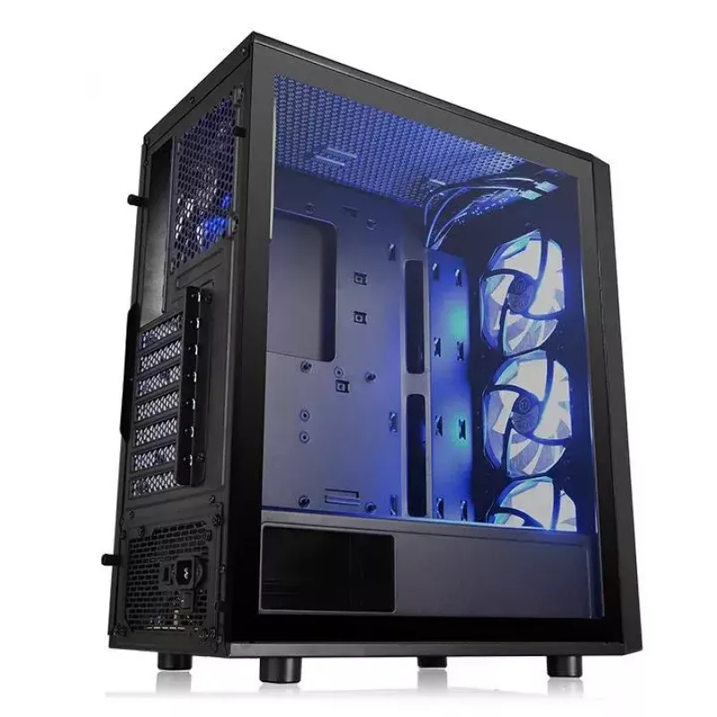 PC-behuizing Thermaltake Versa J25 TG RGB Midi Tower Zwart
