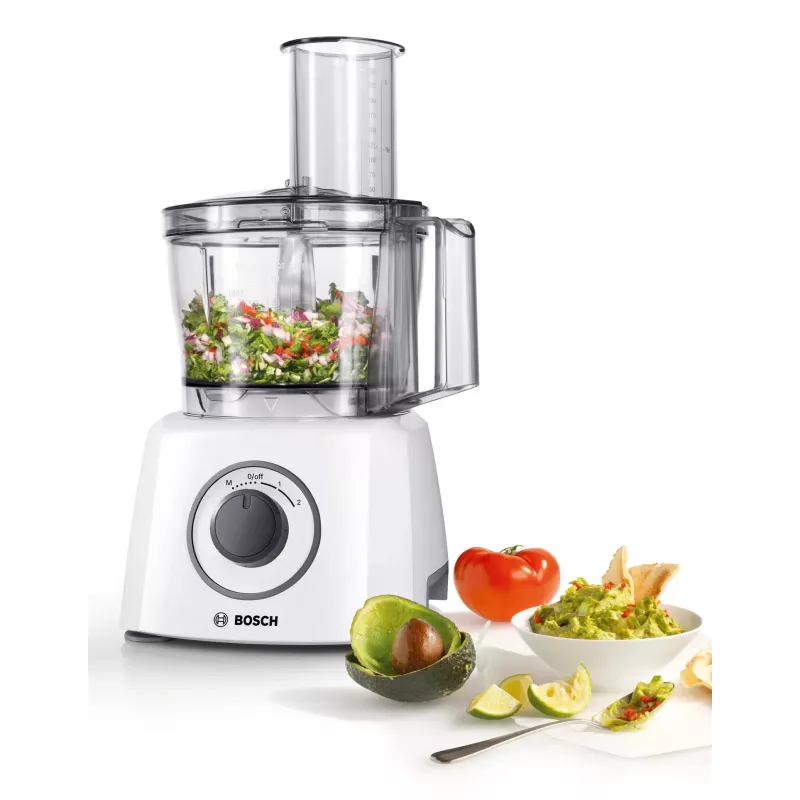 Keukenmachine Bosch MCM3100W — 800 W, 2,3 L kom, 2 snelheden, turbo, wit
