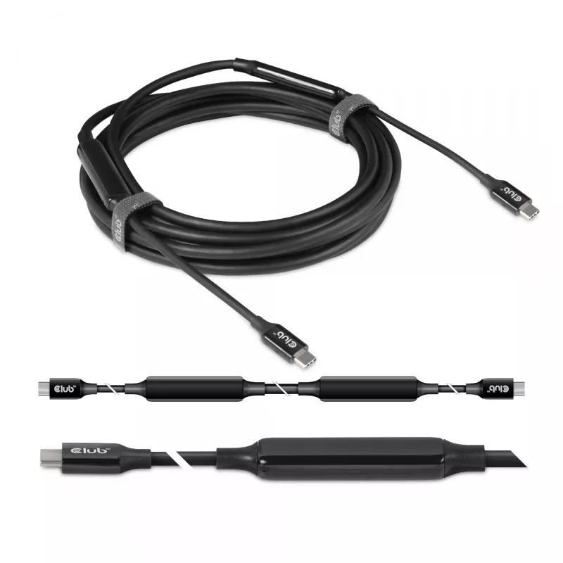 CLUB3D USB 3.2 Gen2 Type C naar C Actieve Bidirectionele kabel 8K60Hz M/M 5m/16.4ft