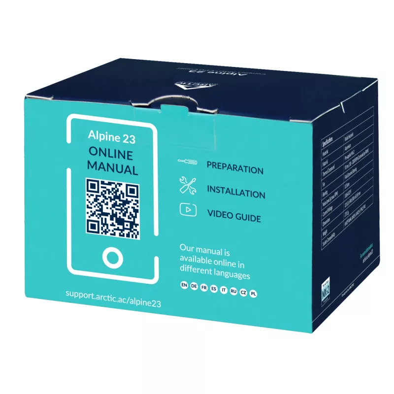 ARCTIC Alpine 23 - Compacte AMD CPU-koeler Processor luchtkoeler 9 cm Aluminium, Zwart 1 st.