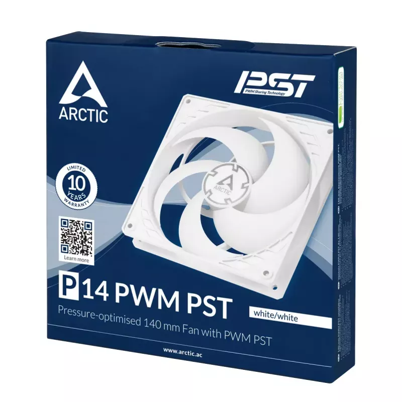 ARCTIC P14 PWM PST drukgeoptimaliseerde 140-mm-ventilator met PWM PST
