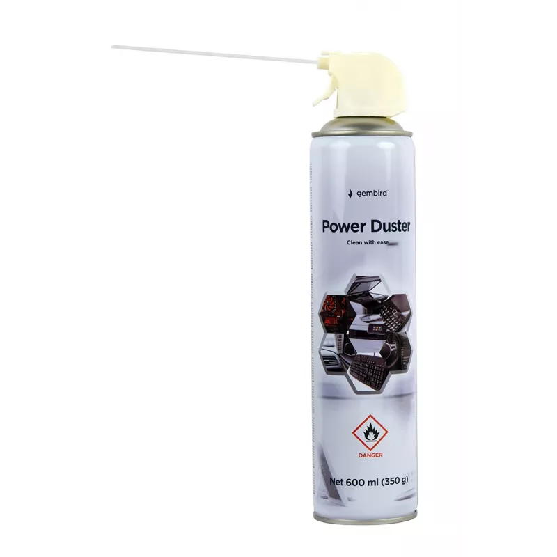 Gembird CK-CAD-FL600-01 perslucht spuitbus, 600 ml, ontvlambaar, met verlengbuisje