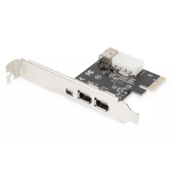 DIGITUS IEEE 1394a interfacekaart, Pci-e, 3 poort, 1x ext. 1394mini, 2x ext. 1394a poorten