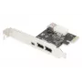 DIGITUS IEEE 1394a interfacekaart, Pci-e, 3 poort, 1x ext. 1394mini, 2x ext. 1394a poorten
