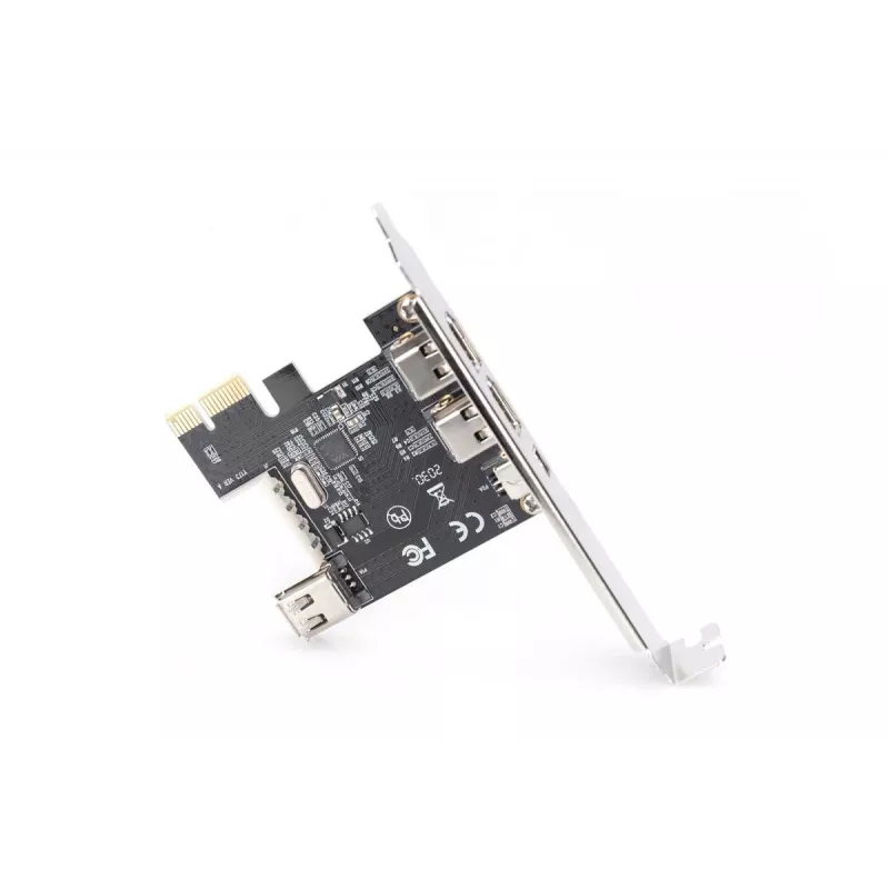 DIGITUS IEEE 1394a interfacekaart, Pci-e, 3 poort, 1x ext. 1394mini, 2x ext. 1394a poorten