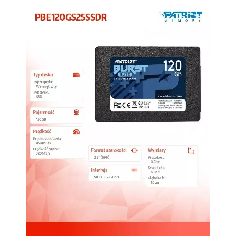 SSD 120 GB Burst Elite 450/320 MB/s SATA III 2.5