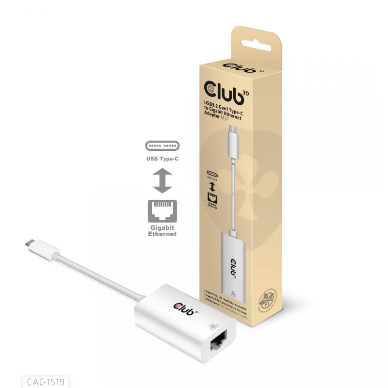USB3.2 Gen1 Type-C naar Gigabit Ethernet adapter CLUB3D CAC-1519