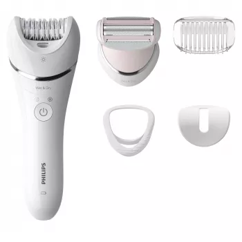 Epilator Philips BRE710/00, draadloze nat- en droogepilator, 32 schijven, 40 min. gebruikstijd, 2 snelheden, wit