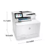 HP kleur LaserJet Enterprise MFP M480f, laser, kleurendruk, 600 x 600 DPI, A4, direct printen, wit, zwart