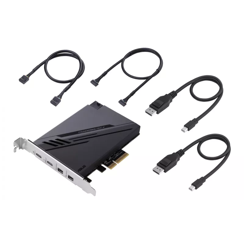 ASUS ThunderboltEX 4 interfacekaarten/adapters intern Mini DisplayPort, PCIe, Thunderbolt, USB 2.0, USB 3.2 Gen 2 (3.1 Gen 2)