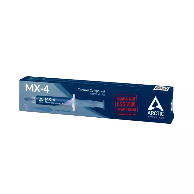 ARCTIC MX-4 Highest Performance Thermal Compound, koelpasta, 2,5 g/cm³, blauw, 8 g, 1 stuk, 128 mm