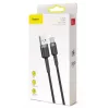 BASEUS gevlochten Cafule snellaadkabel - USB Type-A naar Type-C 2A - 3m - grijs/zwart (nylon)