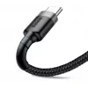 BASEUS gevlochten Cafule snellaadkabel - USB Type-A naar Type-C 2A - 3m - grijs/zwart (nylon)