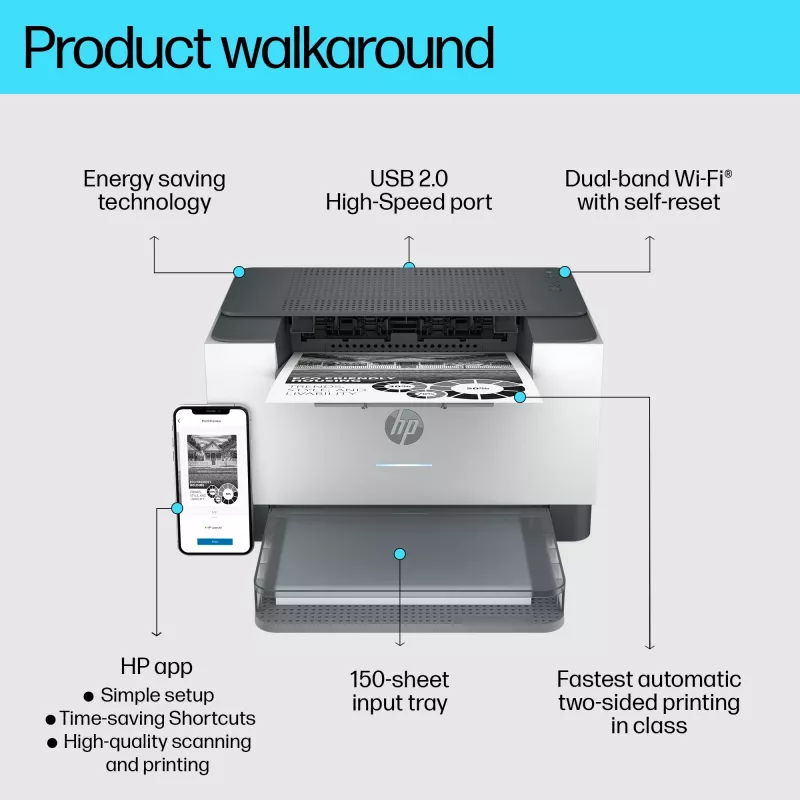HP LaserJet M209dw printer, laser, 600 x 600 DPI, A4, 29 ppm, dubbelzijdig printen, wit
