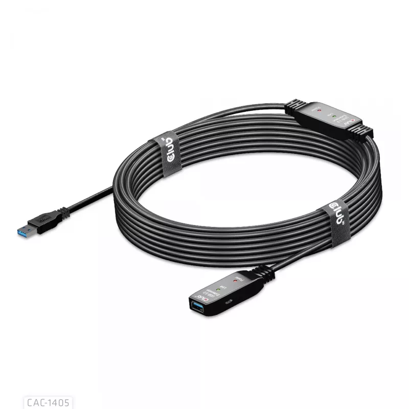 CLUB3D USB 3.2 Gen1 actieve repeater-kabel 10 m / 32.8ft M/F 28AWG