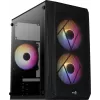 PC-behuizing AEROCOOL CS107V2 Mini Tower — zwart, microATX/Mini-ITX, 2x120mm ventilatoren, 1x3,5 inch + 2x2,5 inch vakken