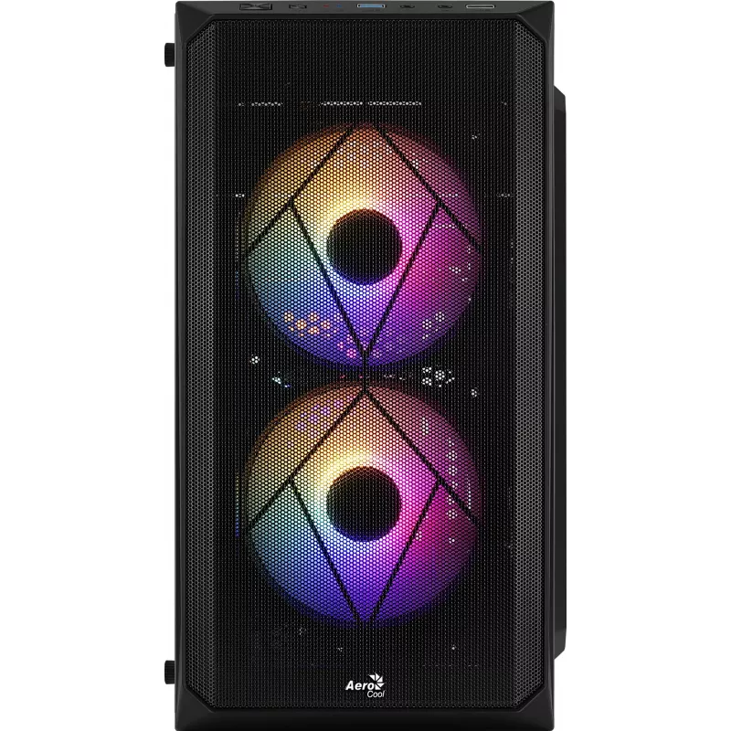 PC-behuizing AEROCOOL CS107V2 Mini Tower — zwart, microATX/Mini-ITX, 2x120mm ventilatoren, 1x3,5 inch + 2x2,5 inch vakken