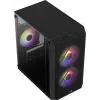 PC-behuizing AEROCOOL CS107V2 Mini Tower — zwart, microATX/Mini-ITX, 2x120mm ventilatoren, 1x3,5 inch + 2x2,5 inch vakken