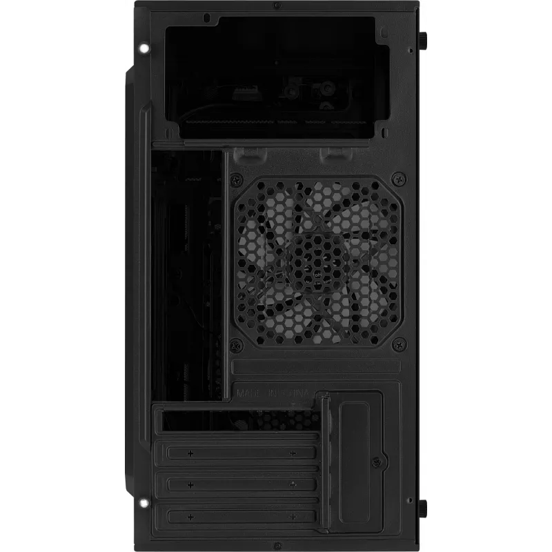 PC-behuizing AEROCOOL CS107V2 Mini Tower — zwart, microATX/Mini-ITX, 2x120mm ventilatoren, 1x3,5 inch + 2x2,5 inch vakken