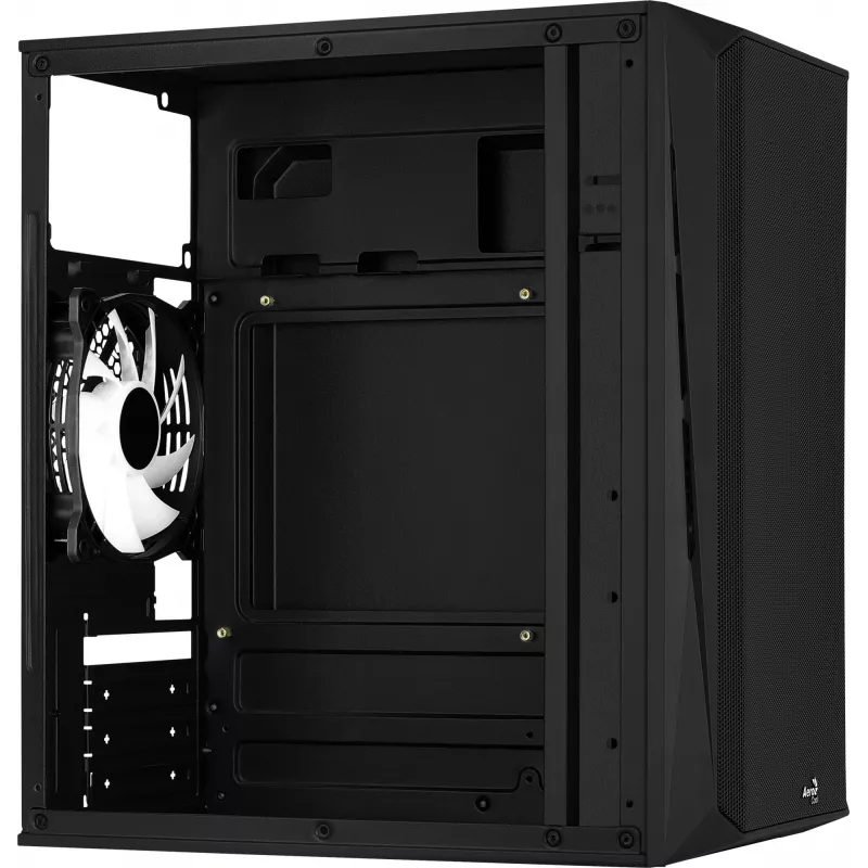 PC-behuizing AEROCOOL CS107V2 Mini Tower — zwart, microATX/Mini-ITX, 2x120mm ventilatoren, 1x3,5 inch + 2x2,5 inch vakken