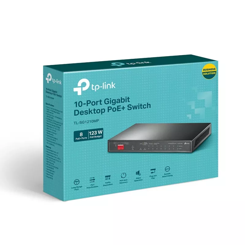 TP-Link TL-SG1210MP netwerkswitch unmanaged Gigabit Ethernet (10/100/1000) Power over Ethernet (PoE) zwart