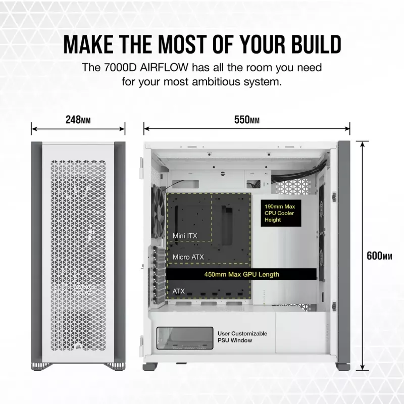 PC-behuizing Corsair 7000D AIRFLOW Full Tower wit