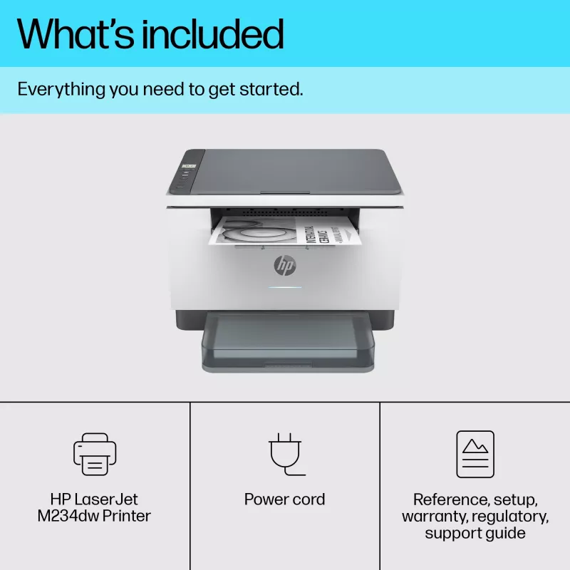 Multifunctionele laserprinter HP LaserJet MFP M234dw — mono, A4, 29 ppm, duplex, Wi‑Fi, Ethernet