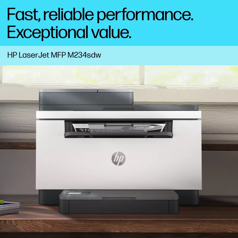 Multifunctionele laserprinter HP LaserJet MFP M234sdw — mono A4, 29 ppm, duplex, Wi‑Fi, Ethernet