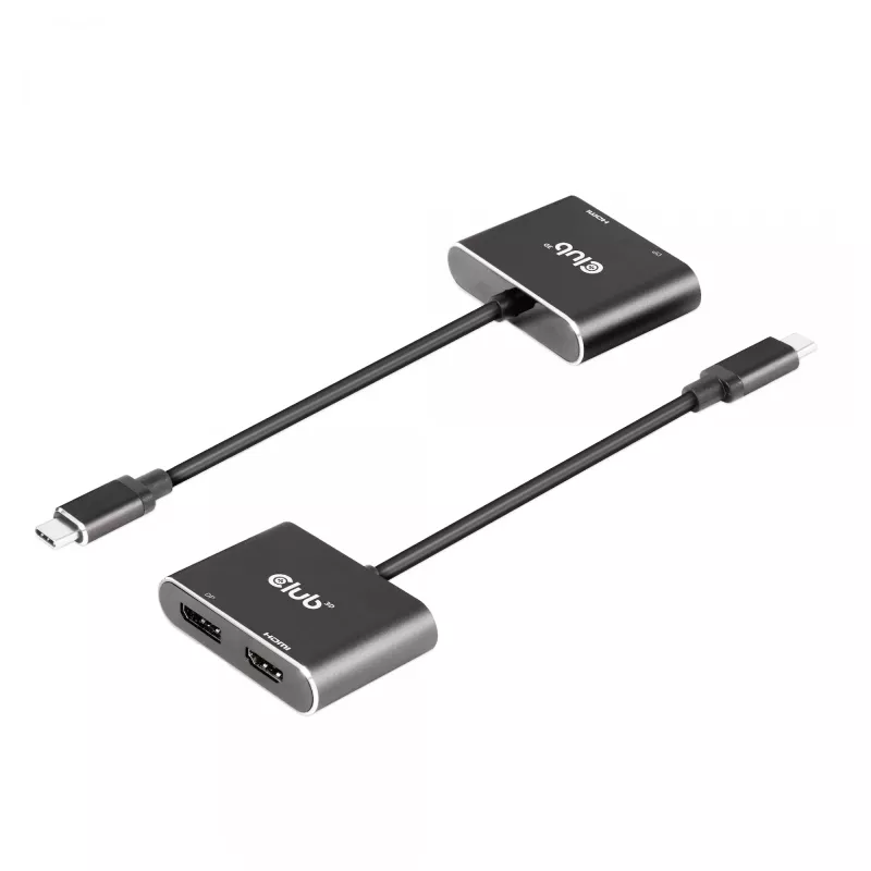 CLUB3D MST-hub USB3.2 Gen2 Type-C (DP Alt-Mode) naar DisplayPort + HDMI 4K60Hz M/F