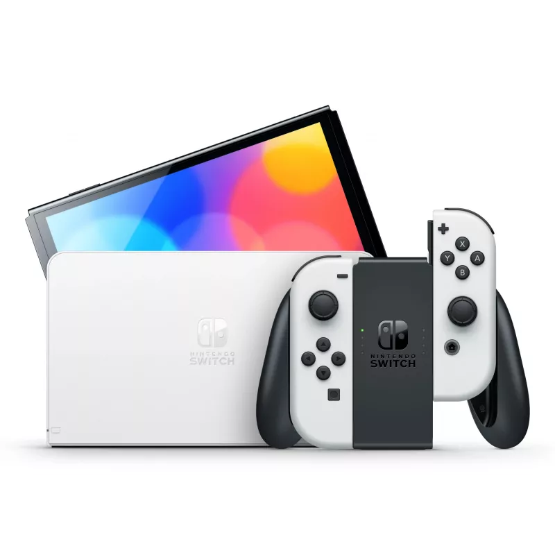 Nintendo Switch OLED, Nintendo Switch, NVIDIA Custom Tegra, wit, analoog / digitaal, home-knop, aan-/uitknop, knoppen