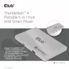 CLUB3D gecertificeerde Thunderbolt™4 draagbare 5-in-1 hub met Smart Power