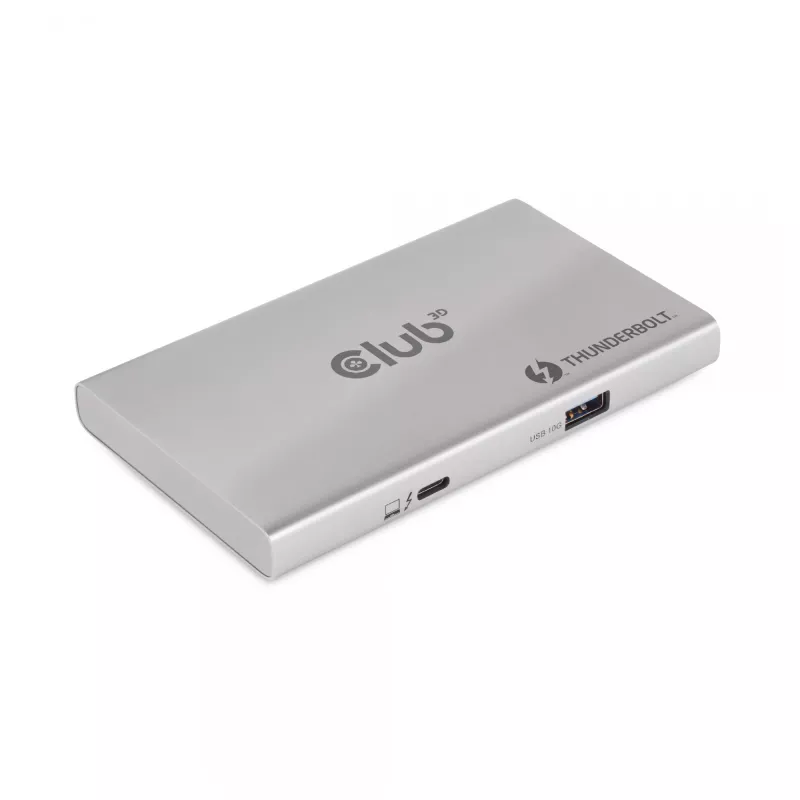 CLUB3D gecertificeerde Thunderbolt™4 draagbare 5-in-1 hub met Smart Power
