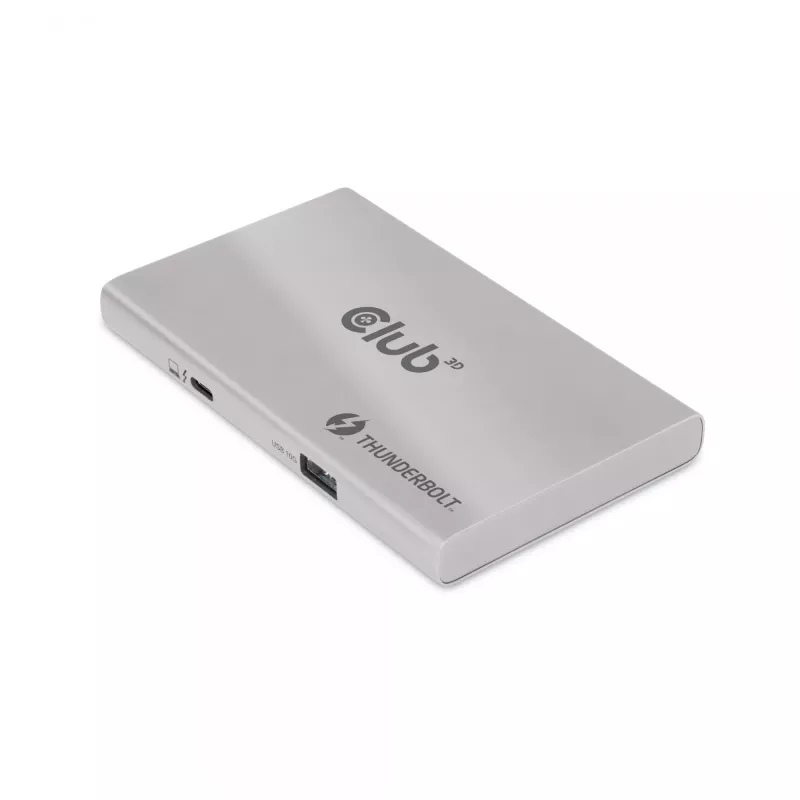 CLUB3D gecertificeerde Thunderbolt™4 draagbare 5-in-1 hub met Smart Power