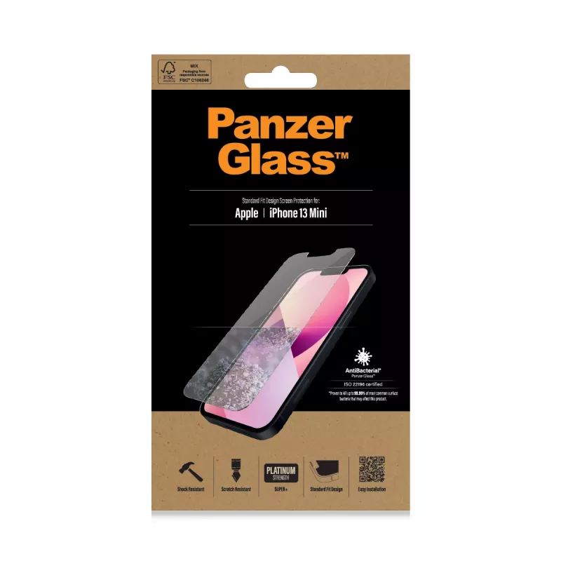 PanzerGlass displaybeschermfolie voor Apple iPhone 13 Mini Standard Fit