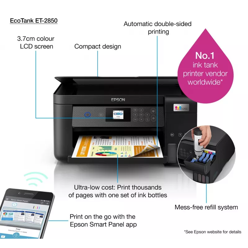 Epson EcoTank ET-2850 A4 multifunctionele WLAN-inkttankprinter