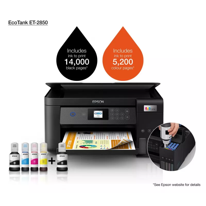 Epson EcoTank ET-2850 A4 multifunctionele WLAN-inkttankprinter