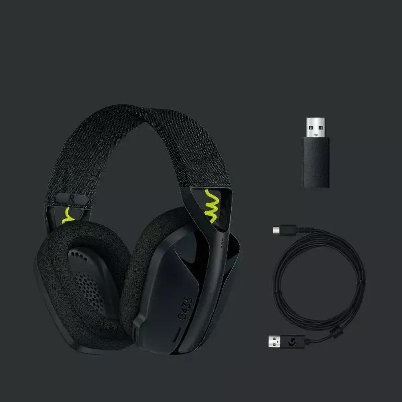 LOGITECH G435 Lightspeed draadloze gaming-headset - zwart