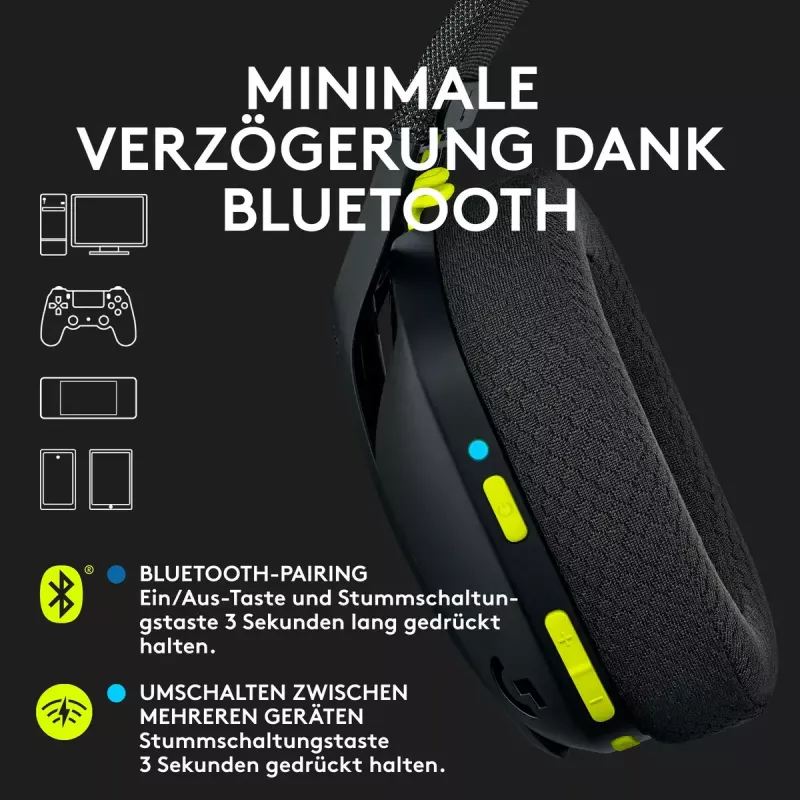 LOGITECH G435 Lightspeed draadloze gaming-headset - zwart