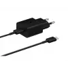 Mobiele oplader Samsung EP-T1510XBEGEU, 1 USB-C-aansluiting, 9V/1.67A-uitgang, 1 m kabel, zwart
