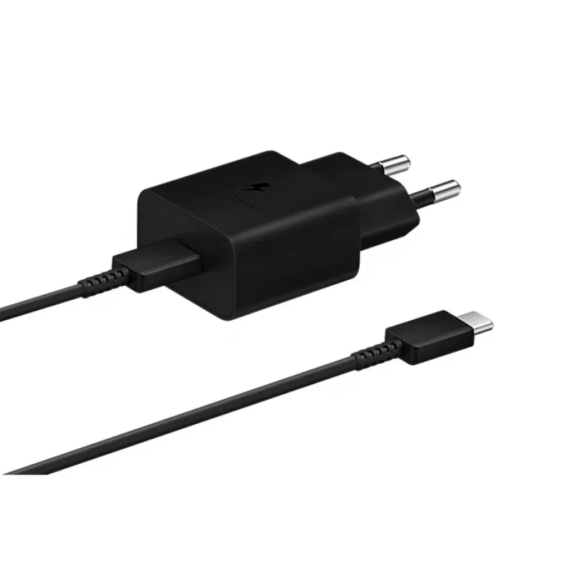 Mobiele oplader Samsung EP-T1510XBEGEU, 1 USB-C-aansluiting, 9V/1.67A-uitgang, 1 m kabel, zwart