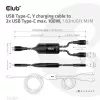 CLUB3D USB Type-C Y-oplaadkabel naar 2x USB Type-C, max. 100W, 1,83m/6ft M/M