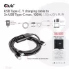 CLUB3D USB Type-C Y-oplaadkabel naar 2x USB Type-C, max. 100W, 1,83m/6ft M/M