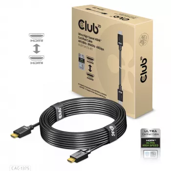 CLUB3D Ultra High Speed HDMI™ gecertificeerde kabel 4K120Hz 8K60Hz 48Gbps M/M 5m/16.4ft