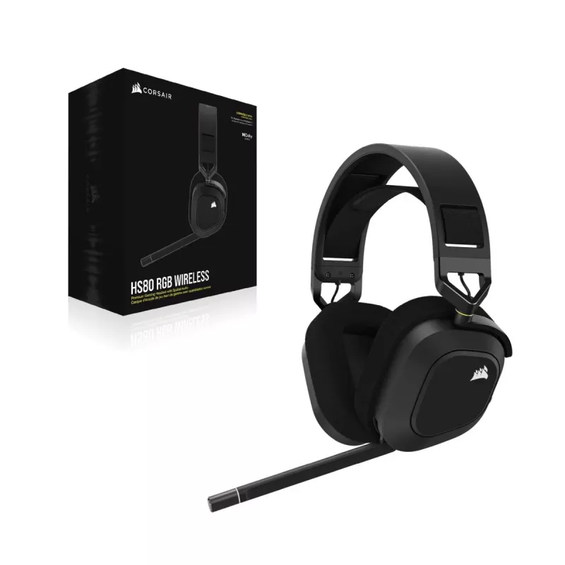 CORSAIR gamingheadset HS80 - draadloos - carbon